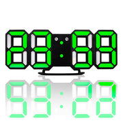 Multi-Function Large 3D LED Digital Wall Alarm Clock with Snooze Function, 12/24 Hours Display for Home, Kitchen, Office, DC 5V, CE Certificated(Green)