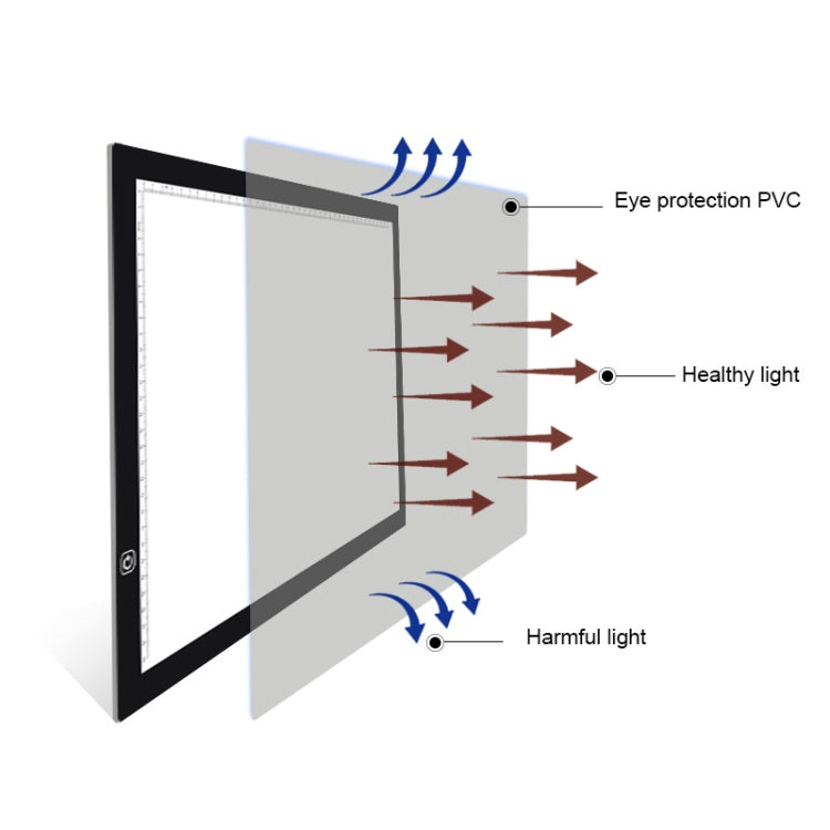 A3 Size 8W 5V LED Ultra-thin Stepless Dimming for Acrylic Copy Boards for Anime Sketch Drawing Sketchpad, with USB Cable