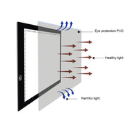 A4 Size LED Three Level of Brightness Dimmable Acrylic Copy Boards for Anime Sketch Drawing Sketchpad