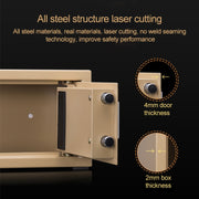 Deli Home Office Hotel Mini Electronic Security Lock Box Wall Cabinet Safety Box(Gold)