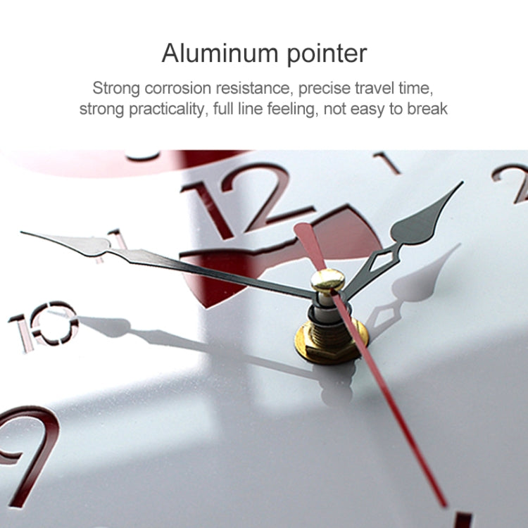 Creative Home Office Bedroom Decoration Cow Swing Acrylic Wall Clock (Red)