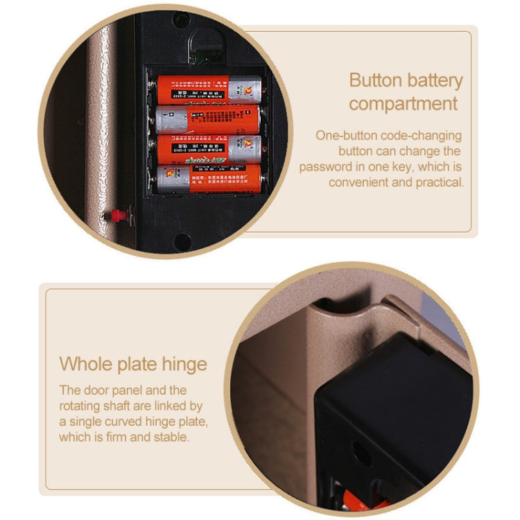 17E Home Mini Electronic Security Lock Box Wall Cabinet Safety Box with Coin-operated Function(Champagne Gold)