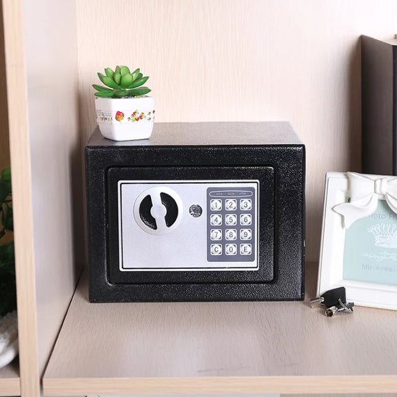 17E Home Mini Electronic Security Lock Box Wall Cabinet Safety Box with Coin-operated Function(Blue)