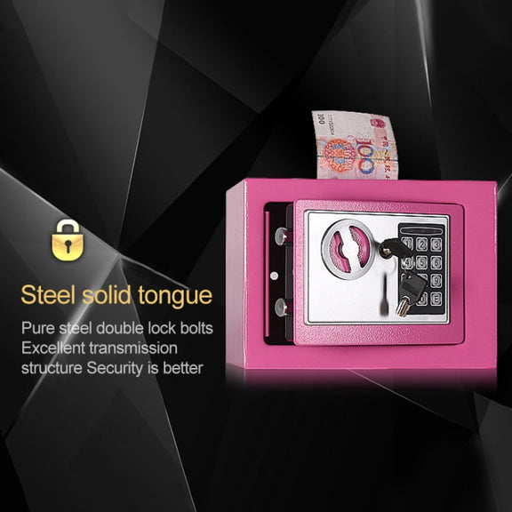 17E Home Mini Electronic Security Lock Box Wall Cabinet Safety Box with Coin-operated Function(Blue)