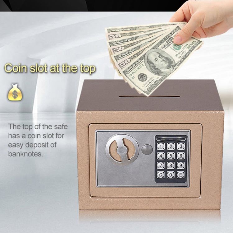 17E Home Mini Electronic Security Lock Box Wall Cabinet Safety Box with Coin-operated Function(Obsidian Black)