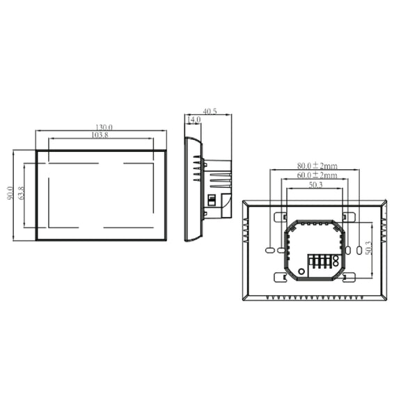 BHT-8000-GA Control Water Heating Energy-saving and Environmentally-friendly Smart Home Negative Display LCD Screen Round Room Thermostat without WiFi(White)