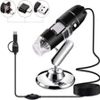 1600X Magnifier HD Image Sensor 3 in 1 USB Digital Microscope with 8 LED & Professional Stand (Black) - Digital Microscope by PMC TechLife | Online Shopping South Africa | PMC TechLife | Buy Now Pay Later Mobicred