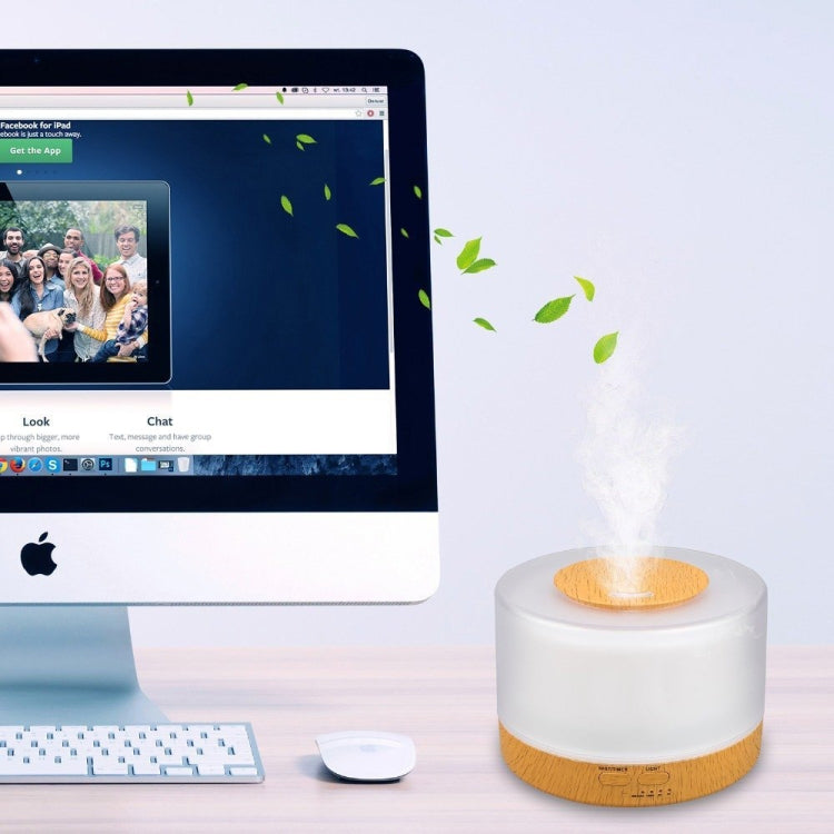 T700 Remote Control Wood Pattern Air Humidifier Automatic Alcohol Sprayer Essential Oil Diffuser Ultrasonic Mist Maker Ultrasonic Aroma Diffuser Atomizer Color LED, Capacity: 700ml, DC 24V, US Plug