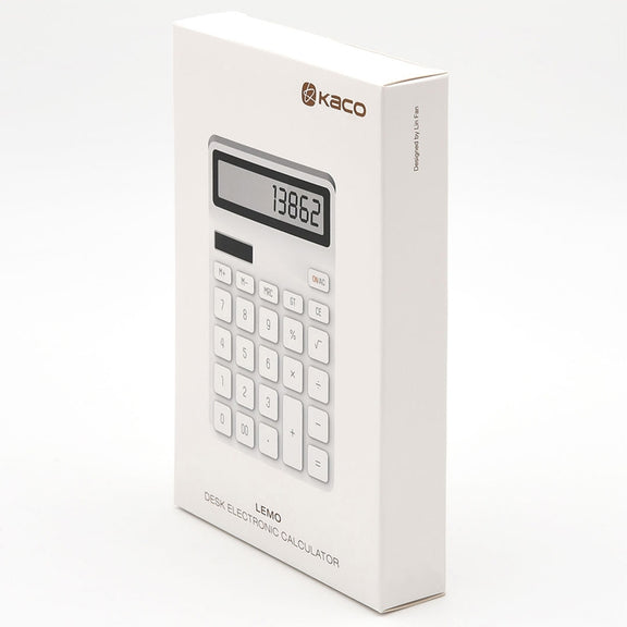 Original Xiaomi Youpin LEMO Rice Calculator 12-bit LED Display ABS Material 6 Degree Angle(White)