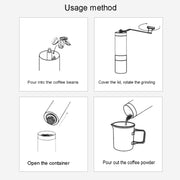 Portable Conical Burr Mill Manual Stainless Steel Hand Crank Coffee Bean Grinder, Capacity: 40g
