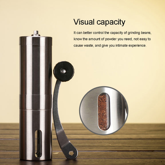 Portable Conical Burr Mill Manual Stainless Steel Hand Crank Coffee Bean Grinder, Capacity: 40g