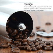 Portable Conical Burr Mill Manual Stainless Steel Hand Crank Coffee Bean Grinder, Capacity: 40g