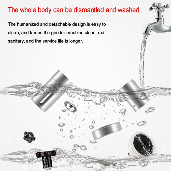 Portable Conical Burr Mill Manual Stainless Steel Hand Crank Coffee Bean Grinder, Capacity: 40g