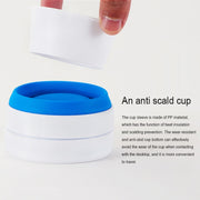 350ml Outdoor Pocket-Sized Coffee Tea Collapsible Travel Mug Silicone Cup with Lid (Blue)