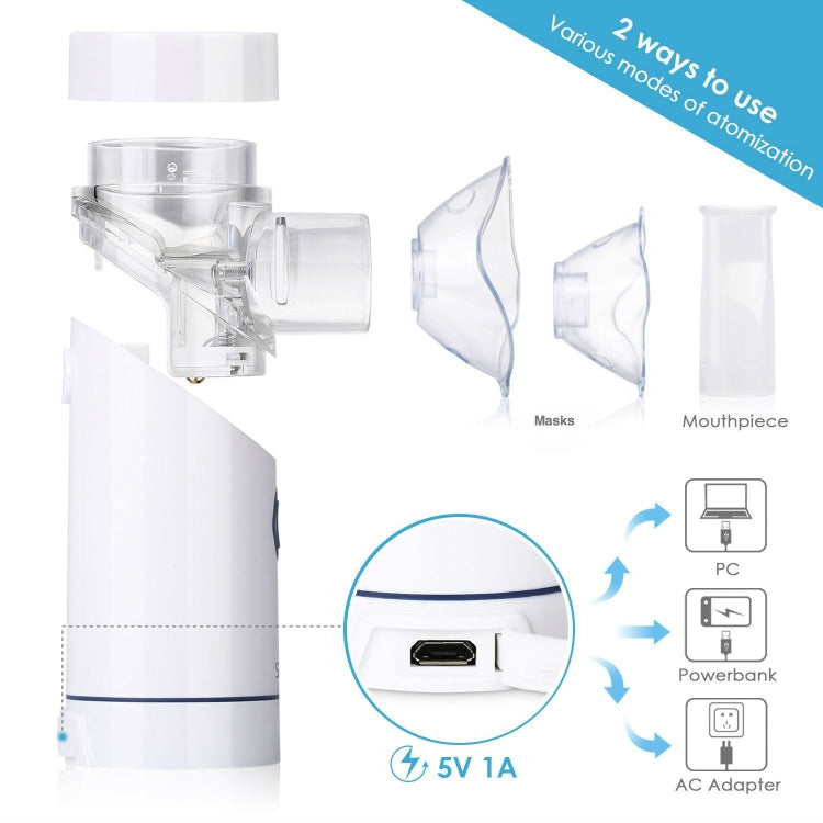 Portable Handheld Ultrasonic Mute Atomizer for Children(White)
