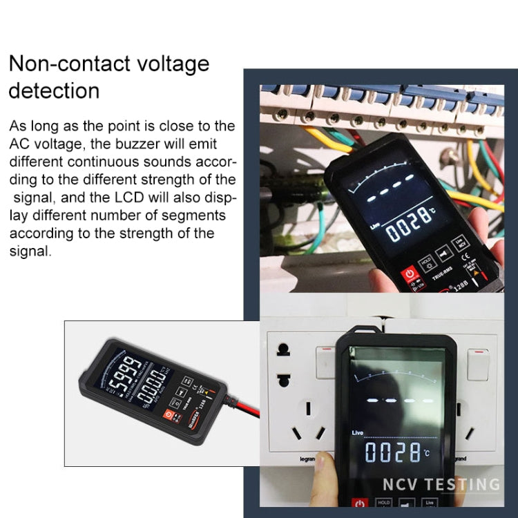 HY128C Color Screen Ultra-thin Touch Smart Digital Multimeter Fully Automatic High Precision True Effective Value Multimeter