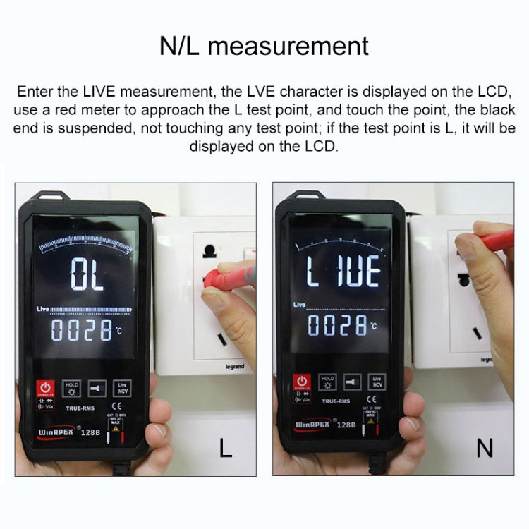 HY128A Conventional Screen Ultra-thin Touch Smart Digital Multimeter Fully Automatic High Precision True Effective Value Multimeter