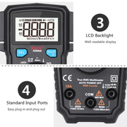 BSIDE ADM66 Handheld Household 6000 Count AC / DC Current Voltage Capacitor Automatic Range Multimeter with LCD Backlight & Card Slot Function