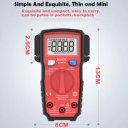 BSIDE ADMS6 High-precision Fully Automatic Small Digital Intelligent Multimeter with HD Digital Display & Shockproof Cover, Support Function Range Switch & Double-sided Pen Holder (Black)
