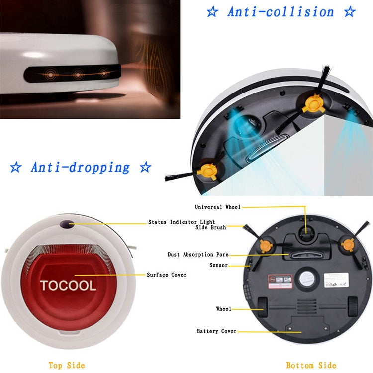 TOCOOL TC-350 Smart Vacuum Cleaner Household Sweeping Cleaning Robot with Remote Control(Orange)