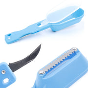 2 PCS Kitchen Essential Fish Scraper Fish Scale Planing Knife with Cover (Blue)