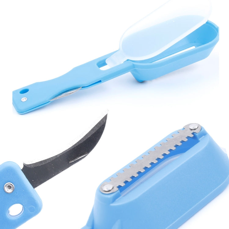 2 PCS Kitchen Essential Fish Scraper Fish Scale Planing Knife with Cover (Blue)