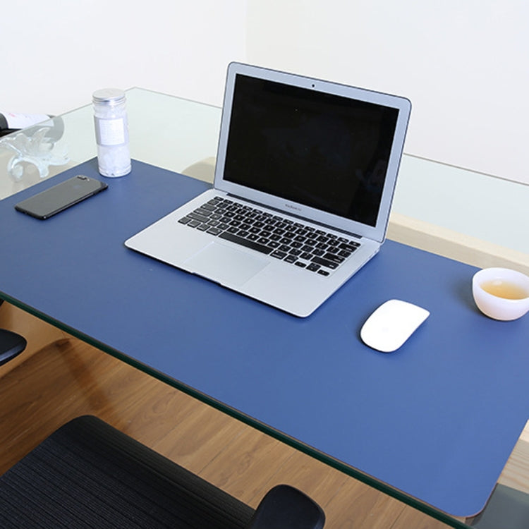 Multifunction Business PU Leather Mouse Pad Keyboard Pad Table Mat Computer Desk Mat, Size: 60 x 30cm(Sapphire Blue)