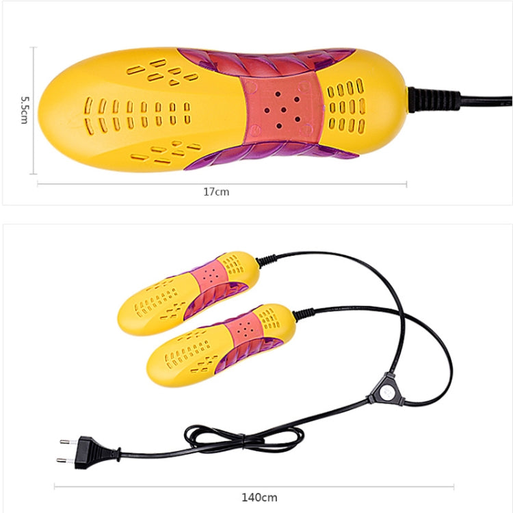 Multifunctional Household Cartoon Dehumidification Deodorization Shoe Warmer Dryer with Lighting, US Plug(Yellow)