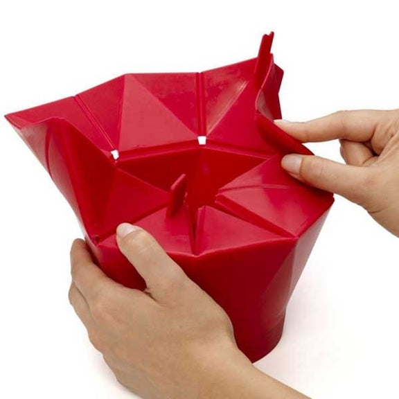 2 PCS Creative Foldable Silicone Microwave Popcorn Maker(Red)