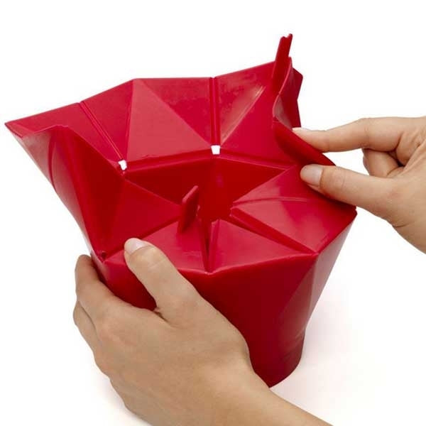 2 PCS Creative Foldable Silicone Microwave Popcorn Maker(Red)