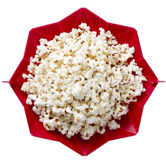 2 PCS Creative Foldable Silicone Microwave Popcorn Maker(Red)