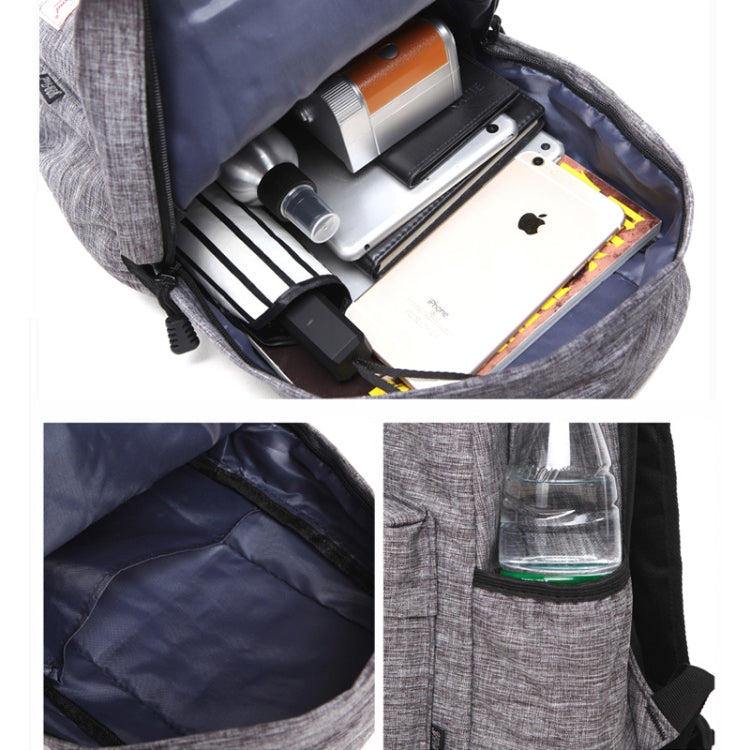 Universal Multi-Function Canvas Cloth Laptop Computer Shoulders Backpack Students Bag for 13-15 inch, Size: 36x25x10cm(Black)