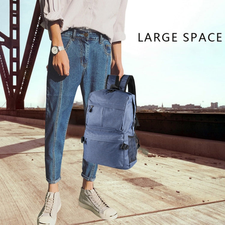 Universal Multi-Function Canvas Cloth Laptop Computer Shoulders Backpack Students Bag for 13-15 inch, Size: 36x25x10cm(Blue)