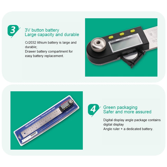 Digital Display Angle Finder Meter Protractor Goniometer Ruler, Measure Range: 500mm