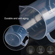 1000ml Thin Section PP Plastic Flask Digital Measuring Cup Cylinder Scale Measure Glass Lab Laboratory Tools (Transparent)