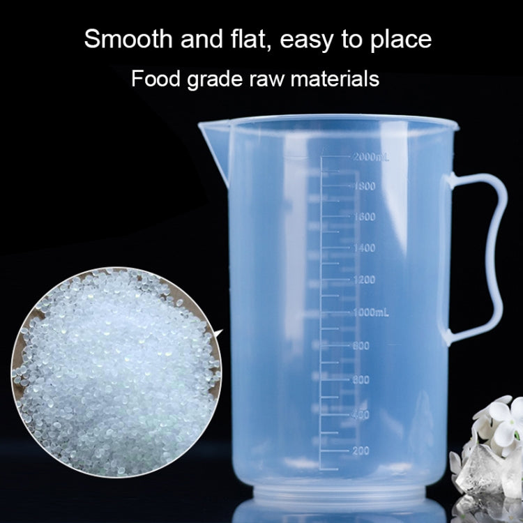 2000ml PP Plastic Flask Digital Measuring Cup Cylinder Scale Measure Glass Lab Laboratory Tools (Transparent)