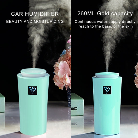 Small-3 2W Humidifier Moisture Meter Moisturizing Instrument with LED Night Light, Water Tank Capacity: 260ml(Blue)