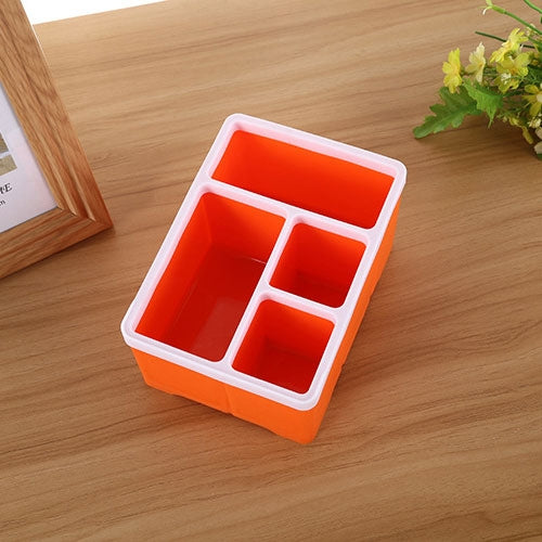 Desktop Storage Organizer Remote Control Caddy Holde for Desk Office Supplies(Orange)