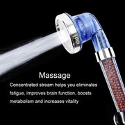 3 Settings Adjustable PC Negative Ions Shower Head, Size: Large, Interface:  2cm(Transparent)