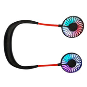 Creative Mini Hanging Neck Type Fan Outdoor LED Fan (Black)