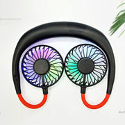 Creative Mini Hanging Neck Type Fan Outdoor LED Fan (Black)