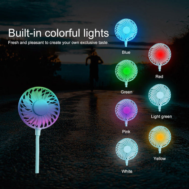 Creative Mini Hanging Neck Type Fan Outdoor LED Fan (Pink)