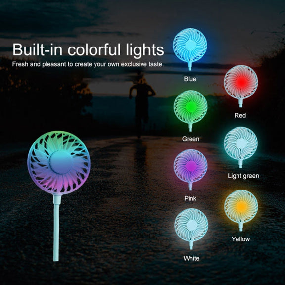 Creative Mini Hanging Neck Type Fan Outdoor LED Fan (Blue)
