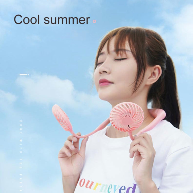 Creative Mini Hanging Neck Type Fan Outdoor LED Fan (Blue)