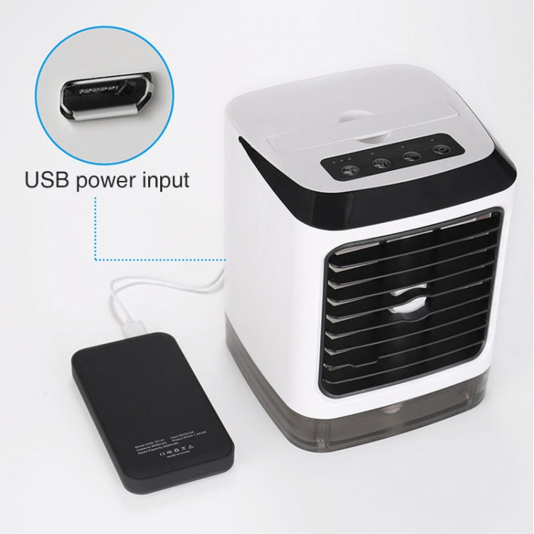 Mini Desktop Cooling Fan Humidifier Air Conditioning Fan Moisturizing Spray Fan(White)