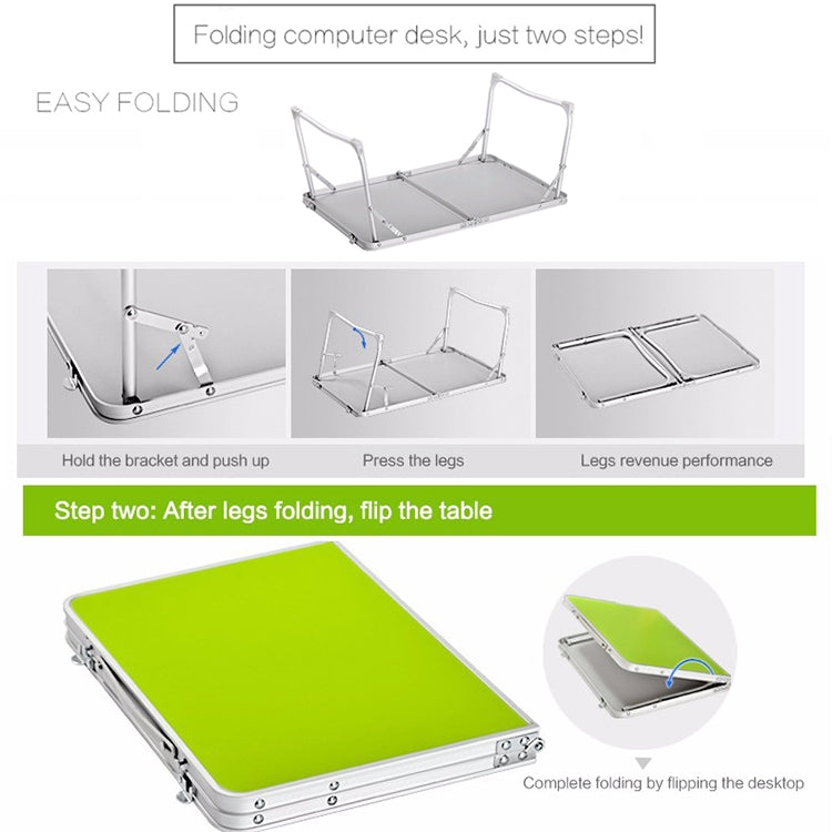 Plastic Mat Adjustable Portable Laptop Table Folding Stand Computer Reading Desk Bed Tray (Black)