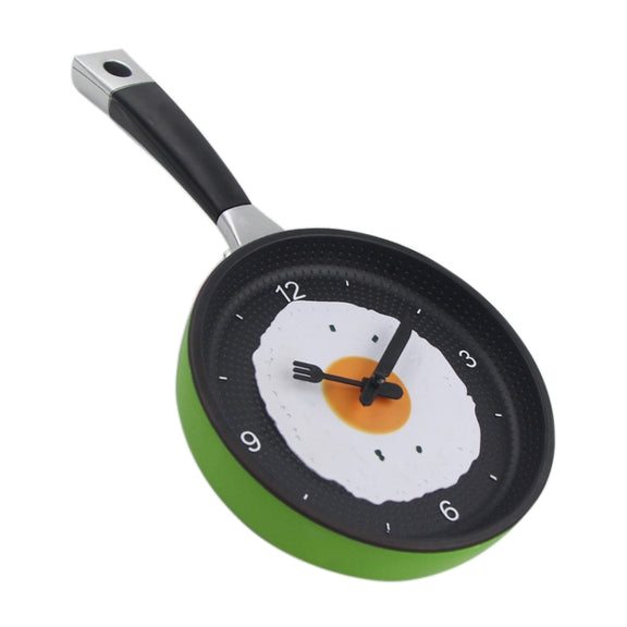 Fried Egg Pan Shape Creative Living Room Decorative Wall Clock (Green)