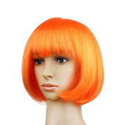 Party Cosplay Headwear Straight Short PET Wigs For Female(Orange)