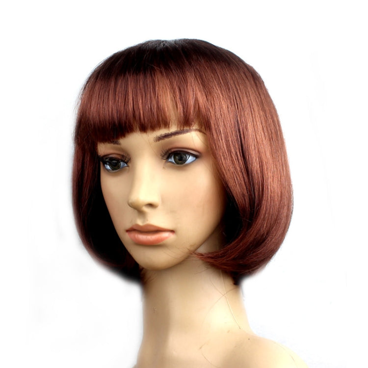 Party Cosplay Headwear Straight Short PET Wigs For Female(Brown)