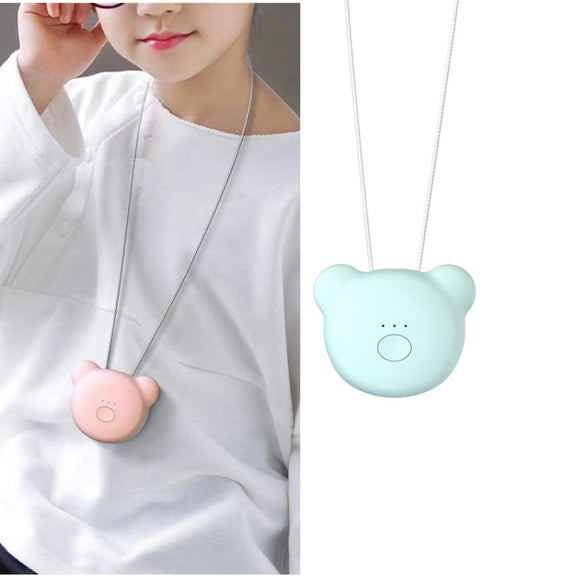 Mini Bear Style Neck Formaldehyde Negative Ion PM2.5 Removal Air Purifier for Kids (Blue)